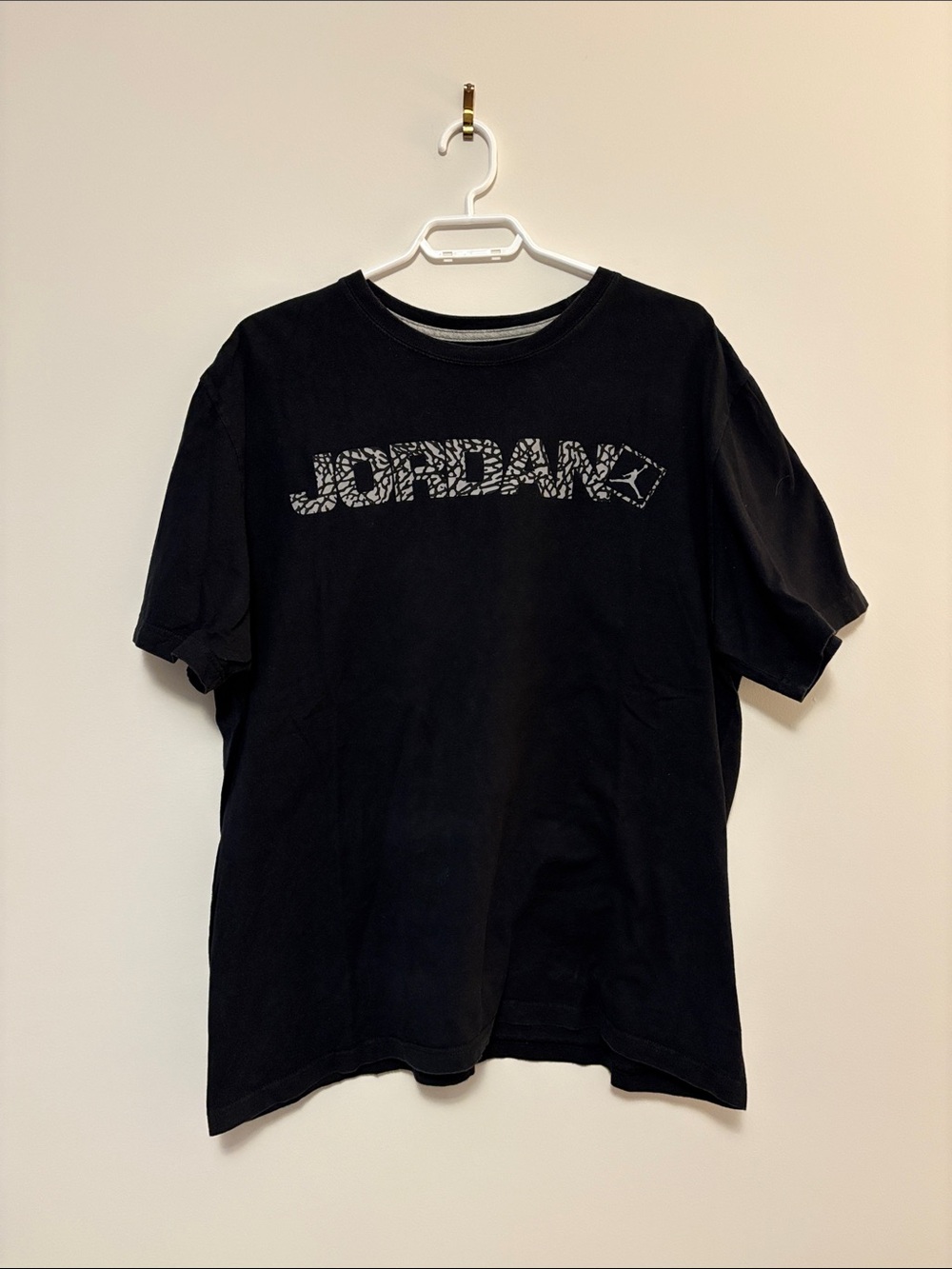 Jordan Black Short-Sleeve Tee with White Mosaic Logo